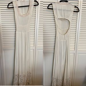 Cream boho Maxi dress with cutout back